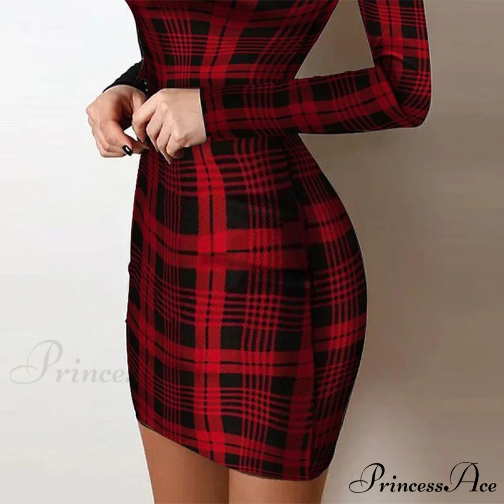 Shiny Silk Turtleneck Mesh Patchwork Long Sleeve A-line Dress - Image 18
