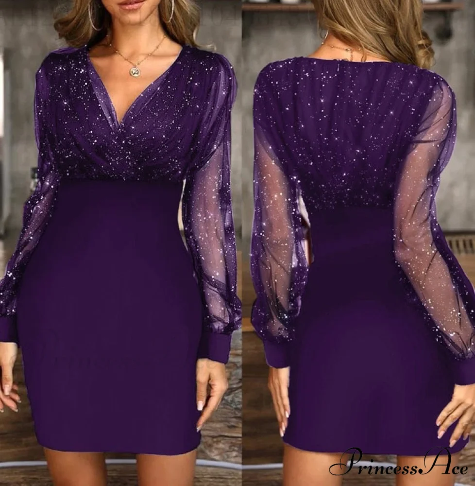 Fashion Sequin Elegant Party Club Mini Dress - Image 10
