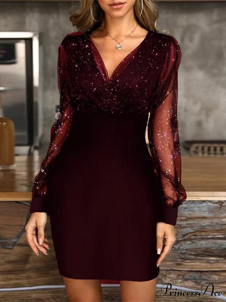 Fashion Sequin Elegant Party Club Mini Dress - Image 3