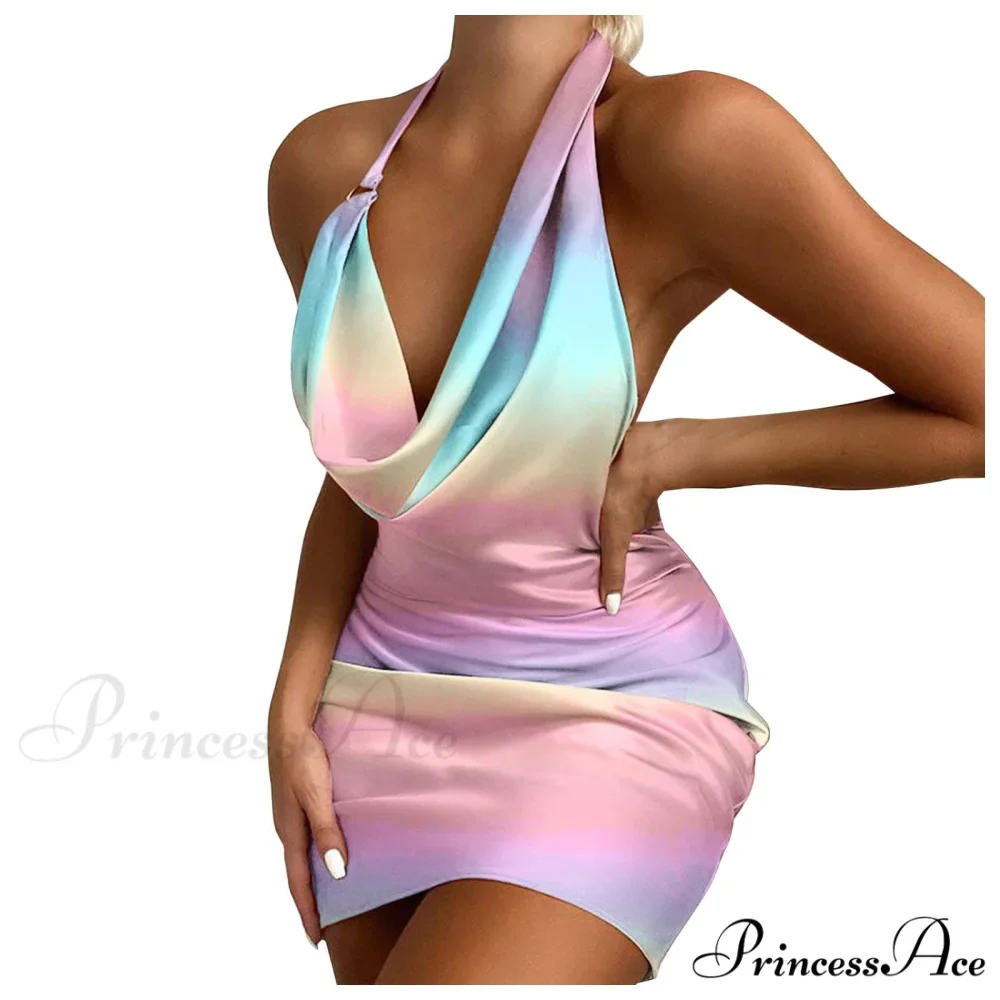 Halter Backless Sleeveless Tight Mini Bodycon Dress - Image 12
