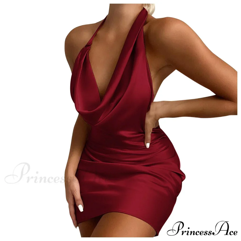 Halter Backless Sleeveless Tight Mini Bodycon Dress - Image 13
