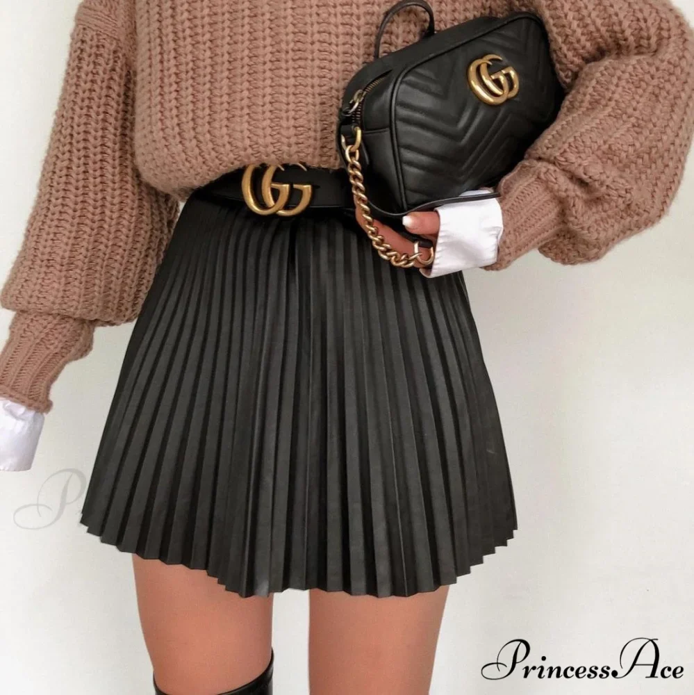 Chic High Waisted Sexy A-line Mini Fashion Skirt - Image 3