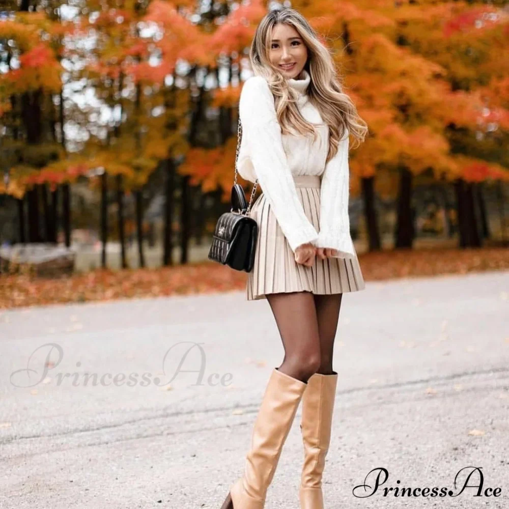 Chic High Waisted Sexy A-line Mini Fashion Skirt - Image 8