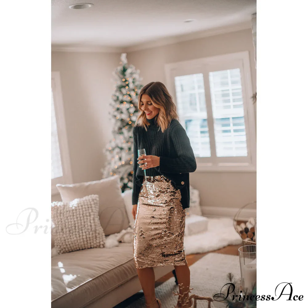 Sequined Bling Fashion Vestido Skirts - Image 7