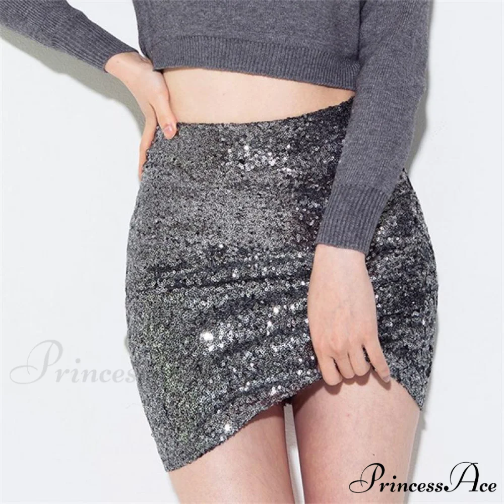 Bling Gold High Elastic Mid Long Skirt - Image 4