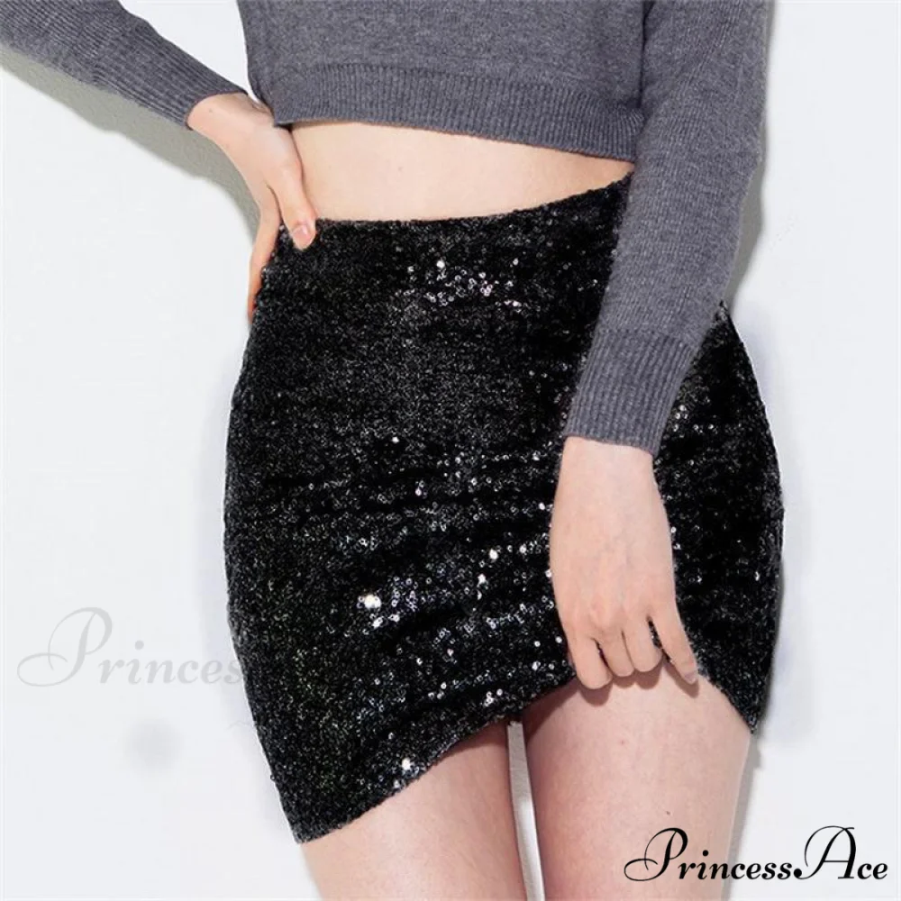 Bling Gold High Elastic Mid Long Skirt - Image 5