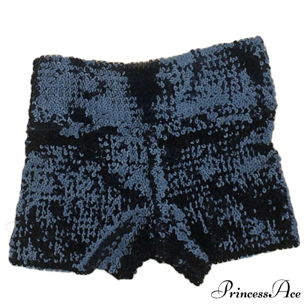 Shiny Sequin Pencil High Waist Mini Shorts - Image 9