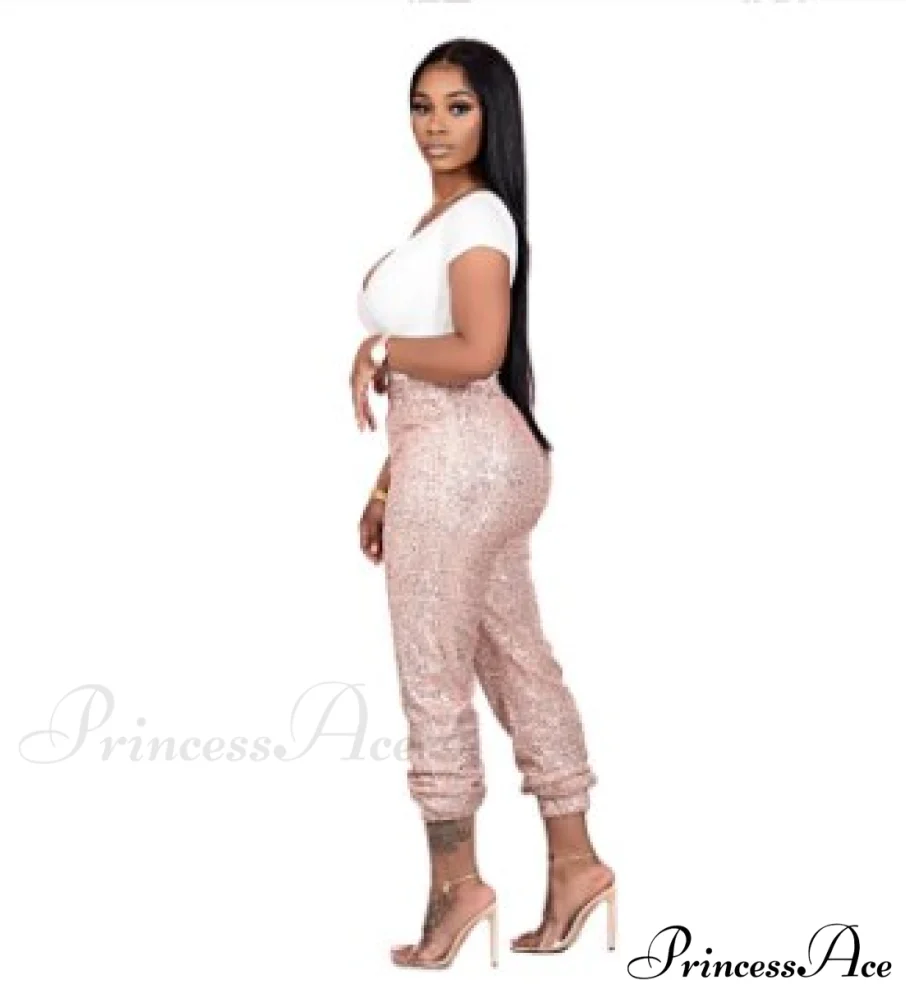 Sequin Elastic Bodycon Pencil Pants - Image 10