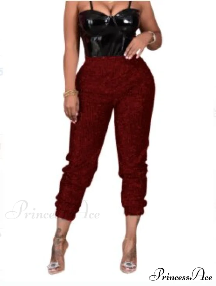 Sequin Elastic Bodycon Pencil Pants - Image 11