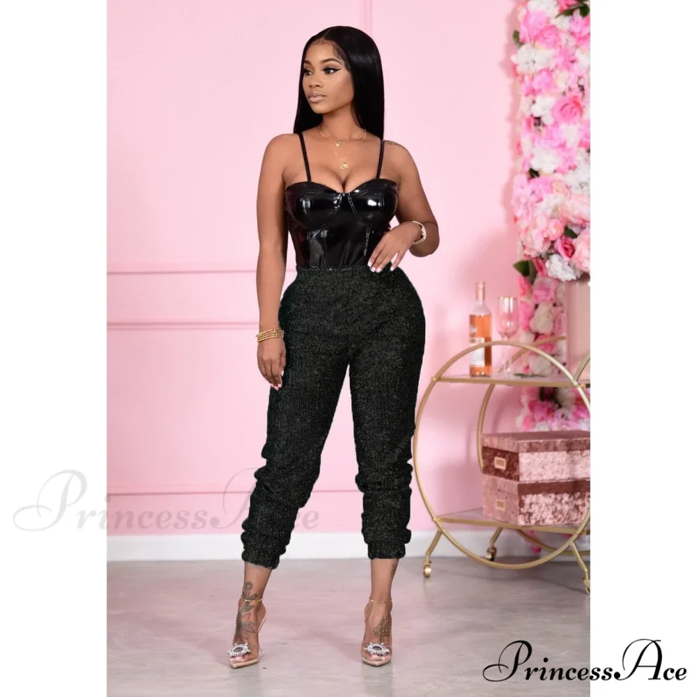 Sequin Elastic Bodycon Pencil Pants - Image 4