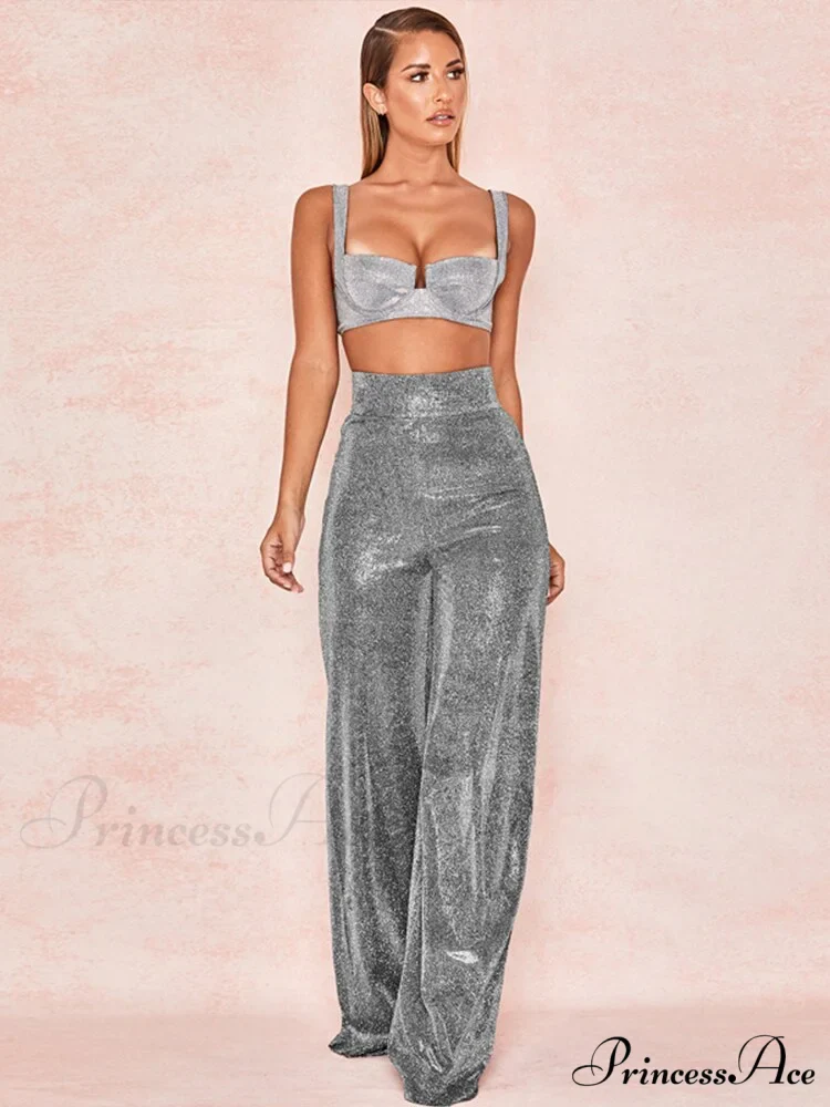Wide Flare Leg Zipper Pants - Image 3