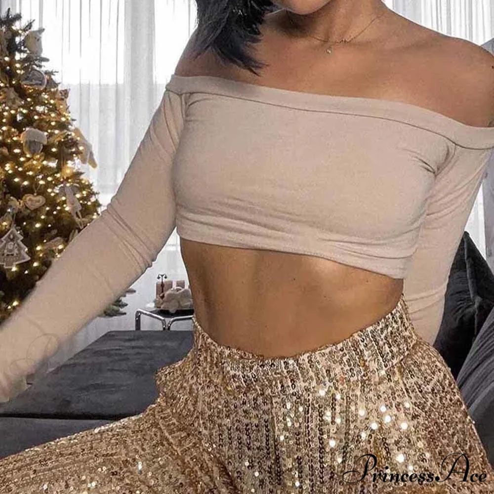 Golden Sequined High Waist Loose Long Trouser - Image 3