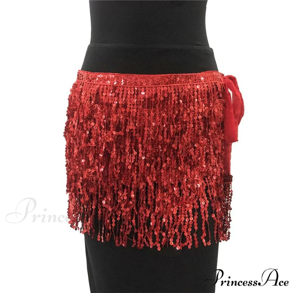 Sparkle Sequined Tassel Lace Up Shiny Skirt - Image 10