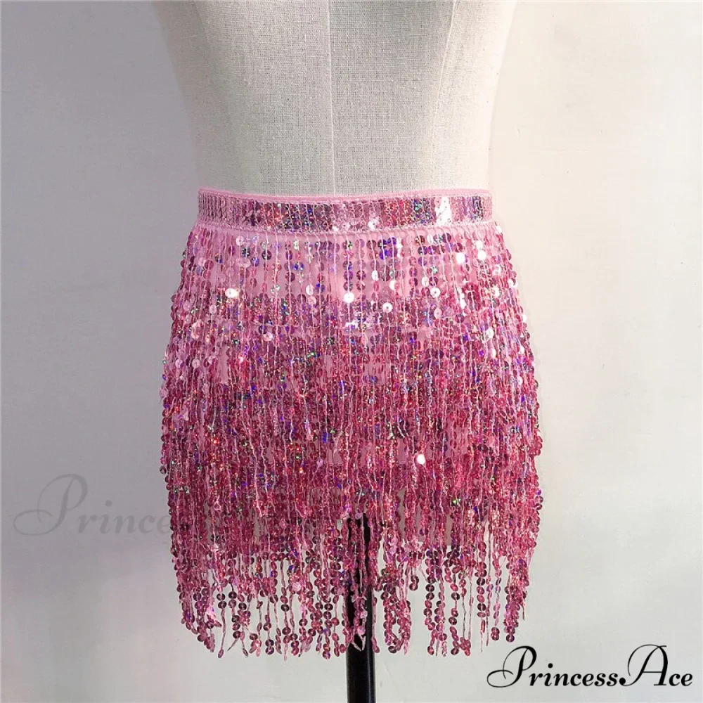 Sparkle Sequined Tassel Lace Up Shiny Skirt - Image 5