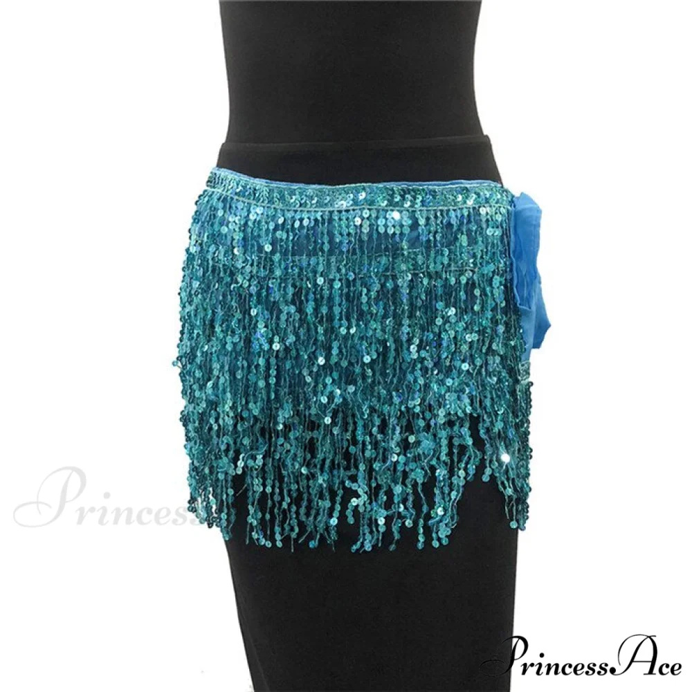 Sparkle Sequined Tassel Lace Up Shiny Skirt - Image 6