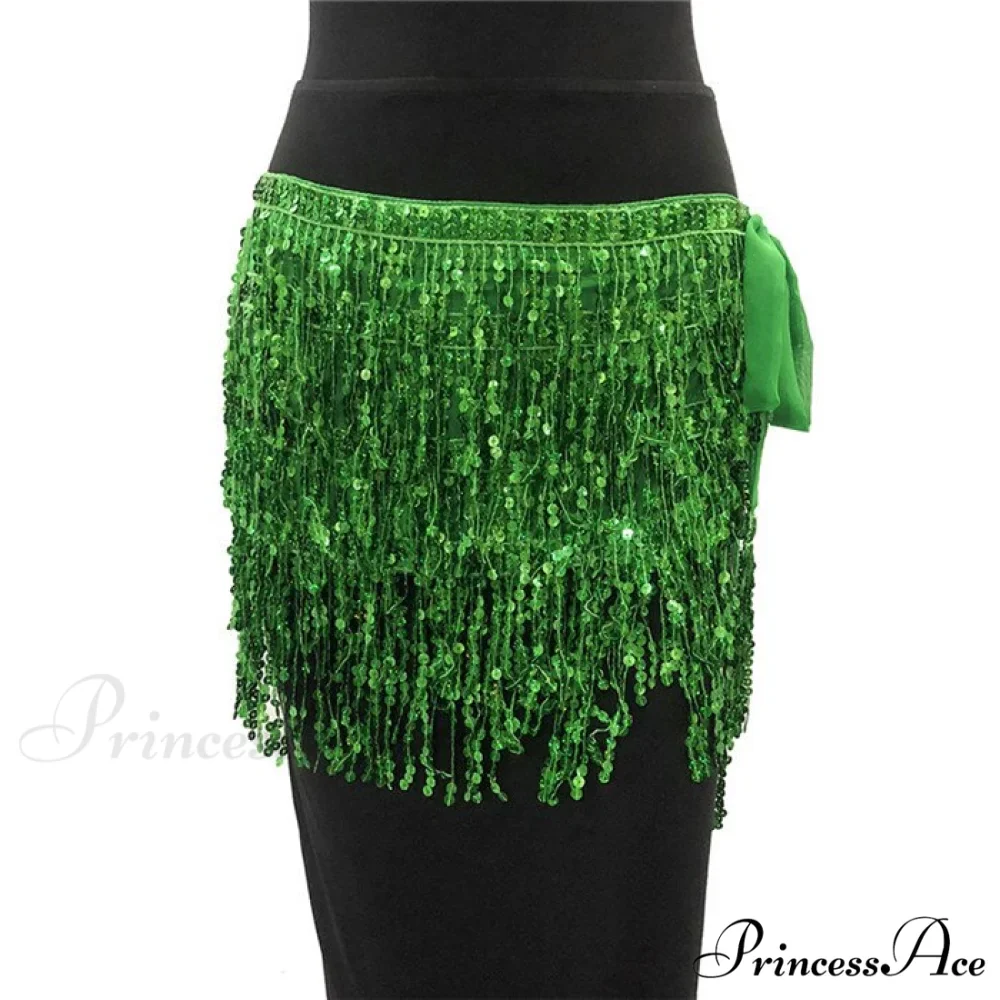 Sparkle Sequined Tassel Lace Up Shiny Skirt - Image 8