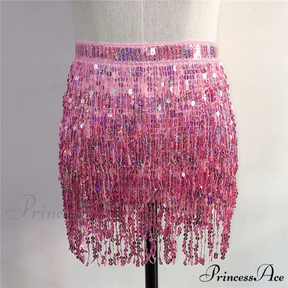 Sparkle Sequined Tassel Lace Up Shiny Skirt - Image 9
