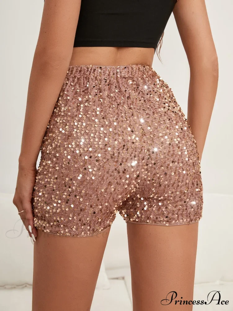High Waist Bling Metallic Sexy Shorts - Image 11