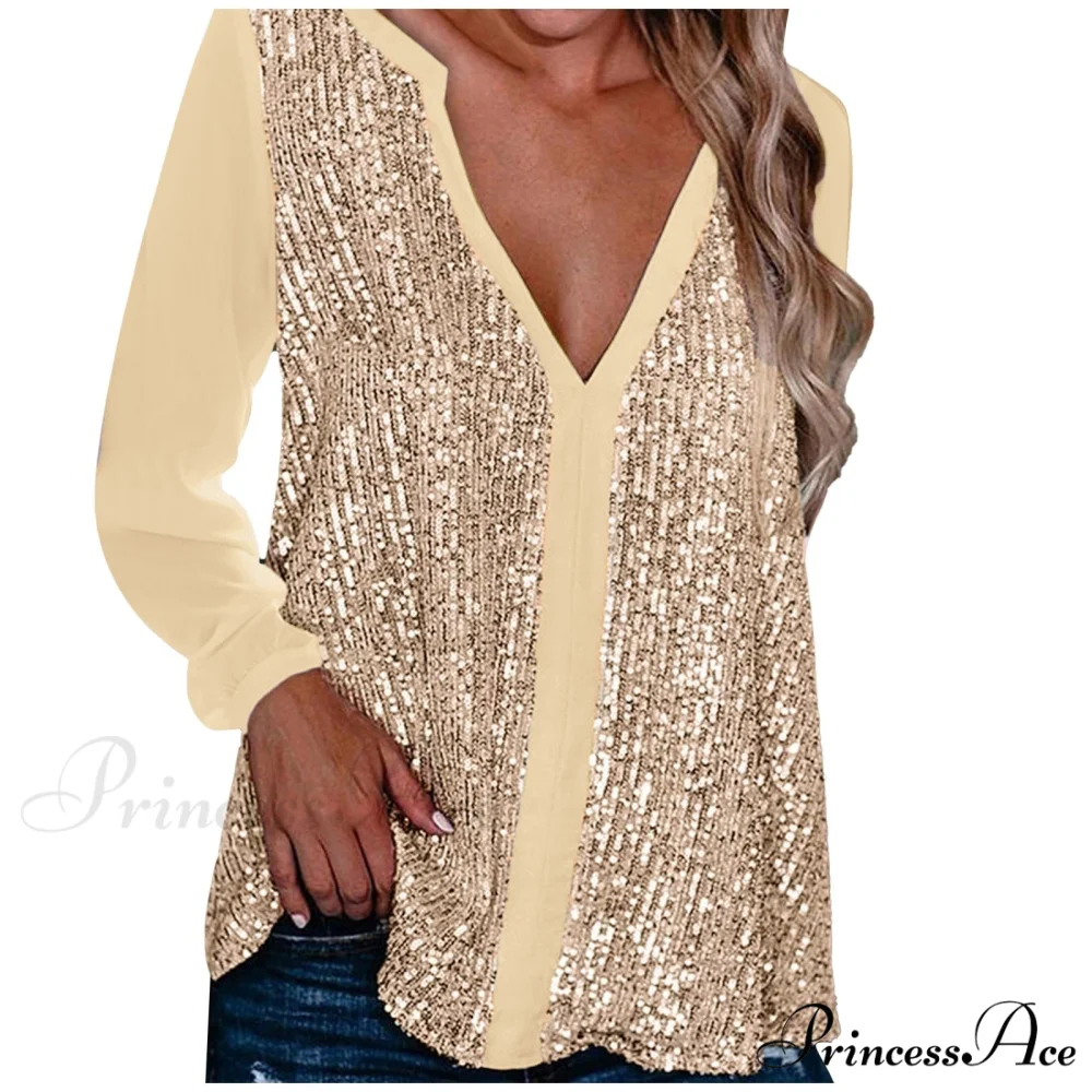 Sequin Casual Long Sleeve Fall Streetwear Blouse - Image 8