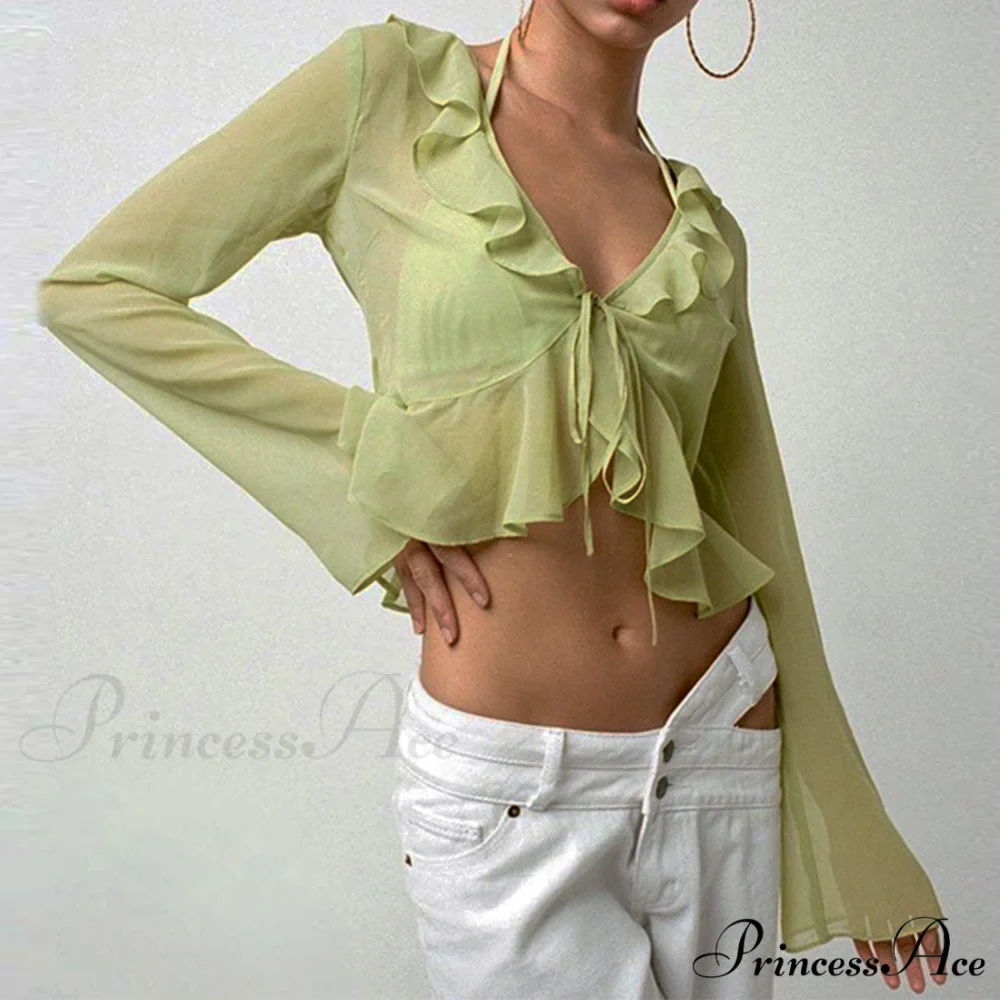 Navel Exposed Crop Tops Clubwear Top - Image 2