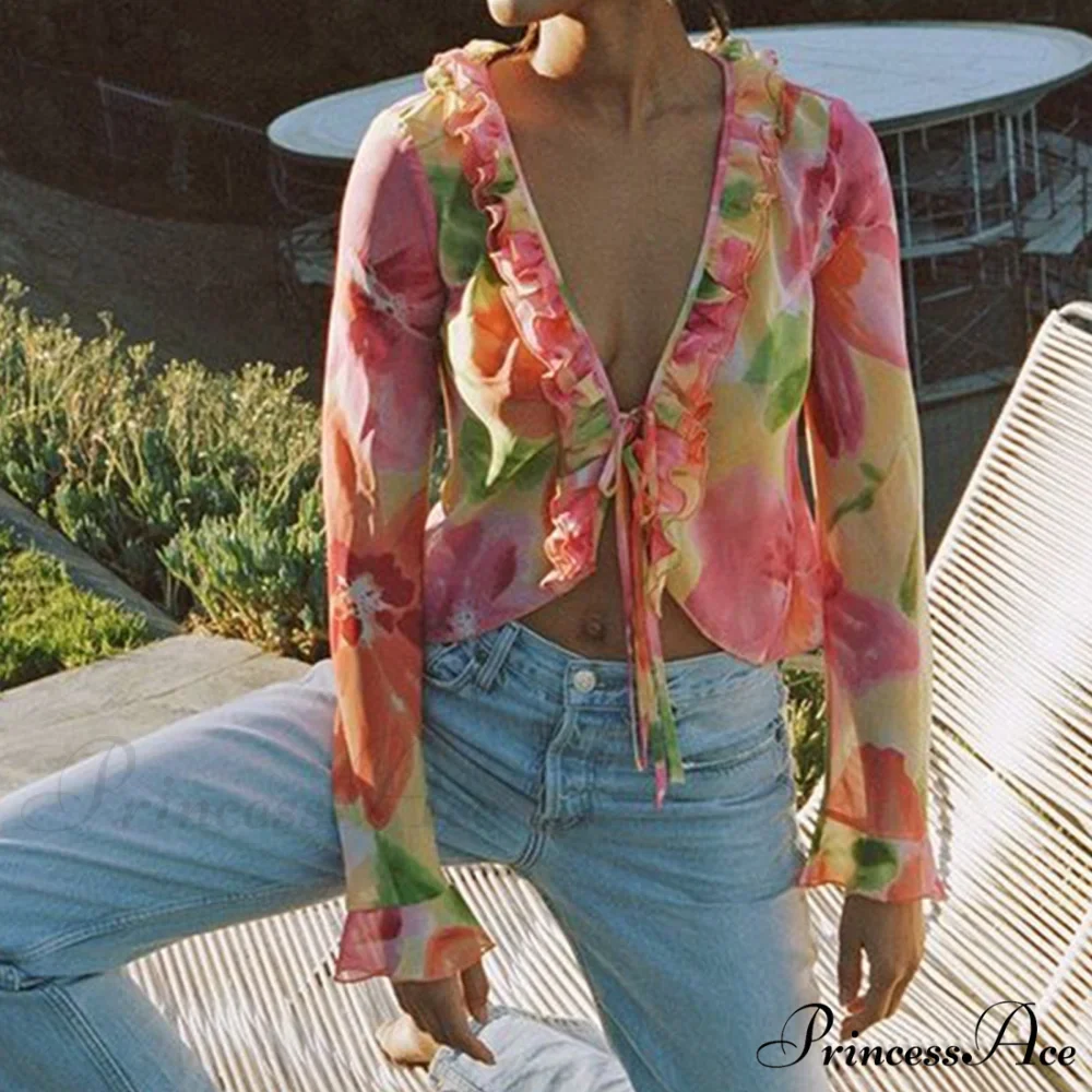 Sexy Casual Sweet See Through Fashion Blouse - Image 2