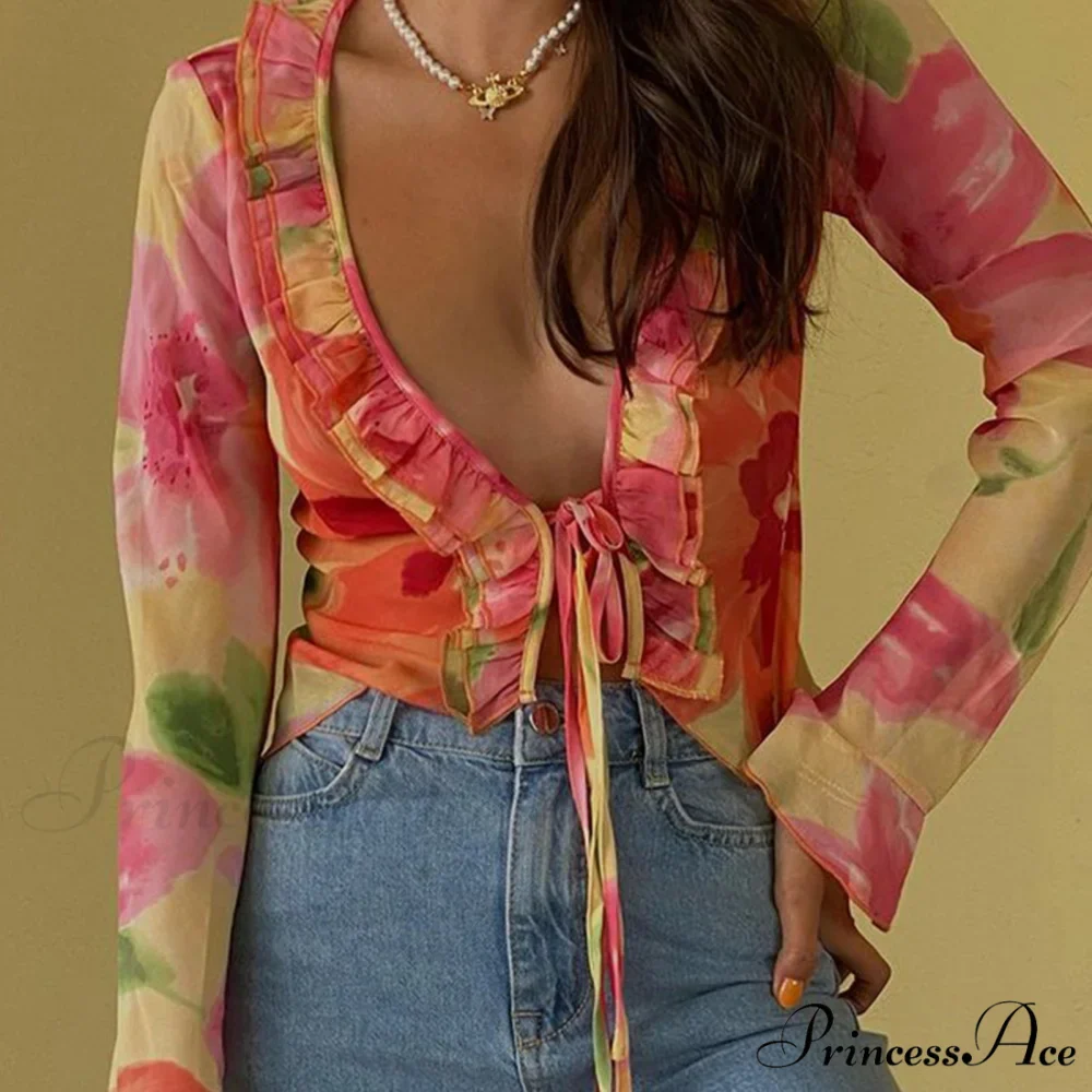 Sexy Casual Sweet See Through Fashion Blouse - Image 3