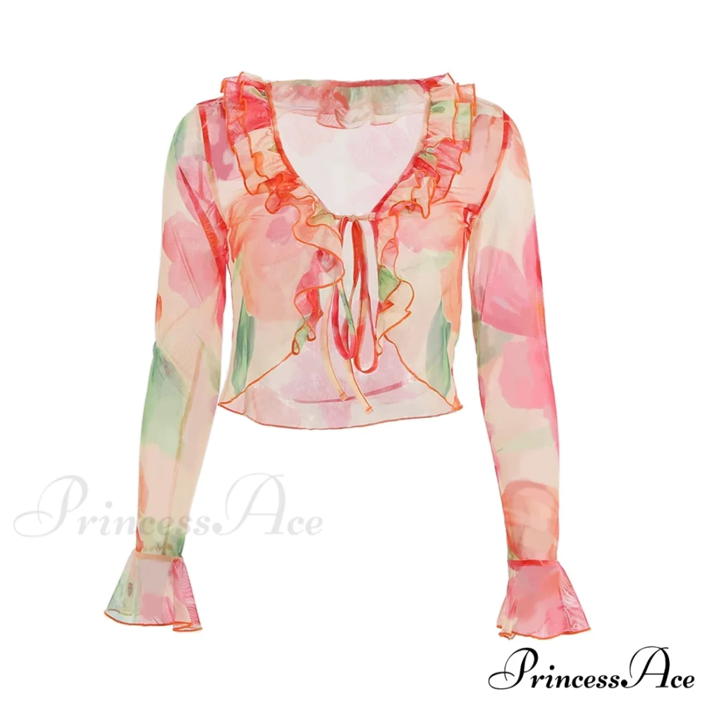 Sexy Casual Sweet See Through Fashion Blouse - Image 5