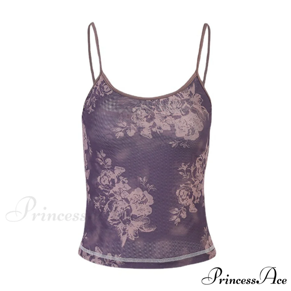 Y2k Mesh Sheer Floral T-Shirts - Image 5
