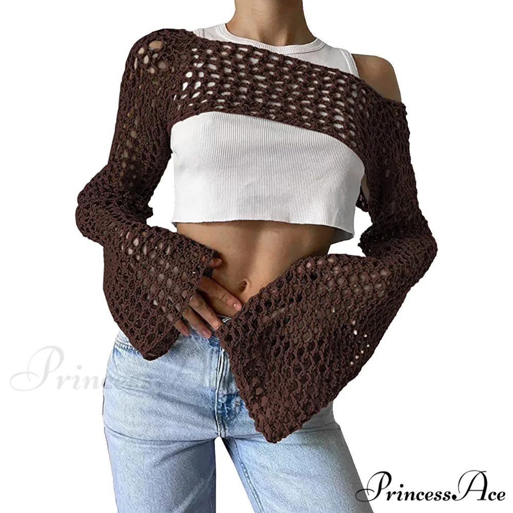Summer Sexy Long Sleeve Smock Knitted Crop Top - Image 16