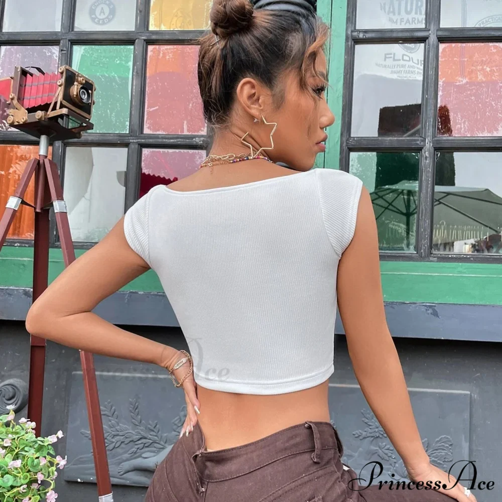 Fashion Slim Square Neck Tank Tops - Image 2