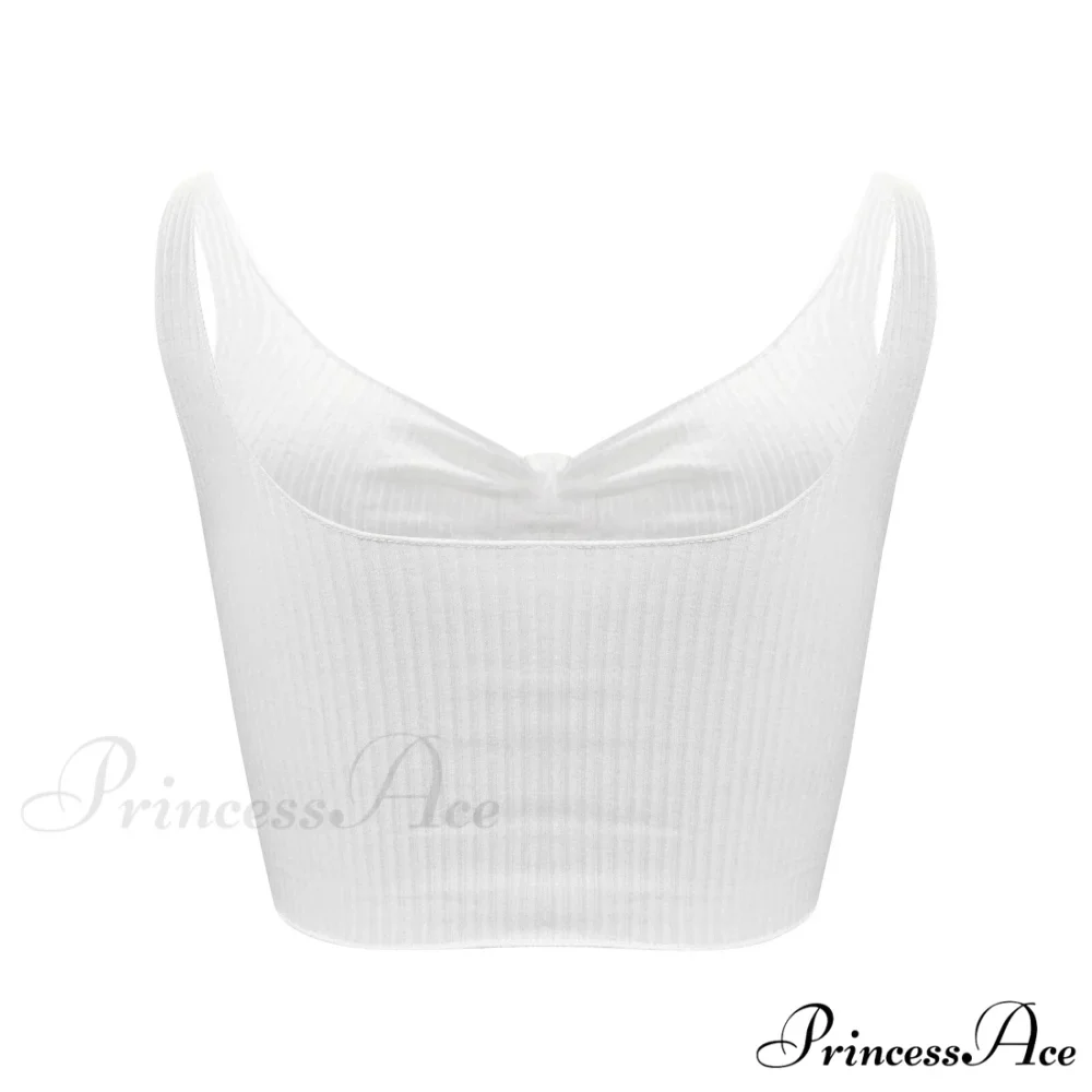 Sexy Bow Tank Tops For Women Bare Midriff Basic Crop Top - Image 5