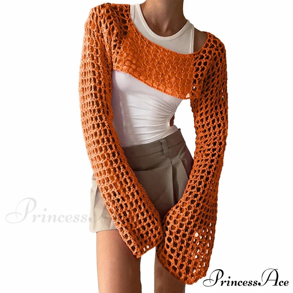 Summer Sexy Long Sleeve Smock Knitted Crop Top - Image 16