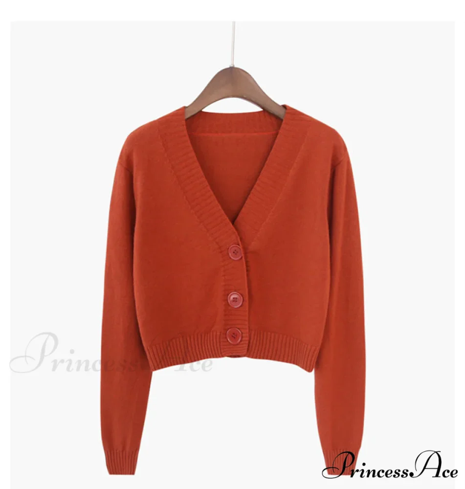 Knitted Crop Women Korean Short Cardigan - Image 11