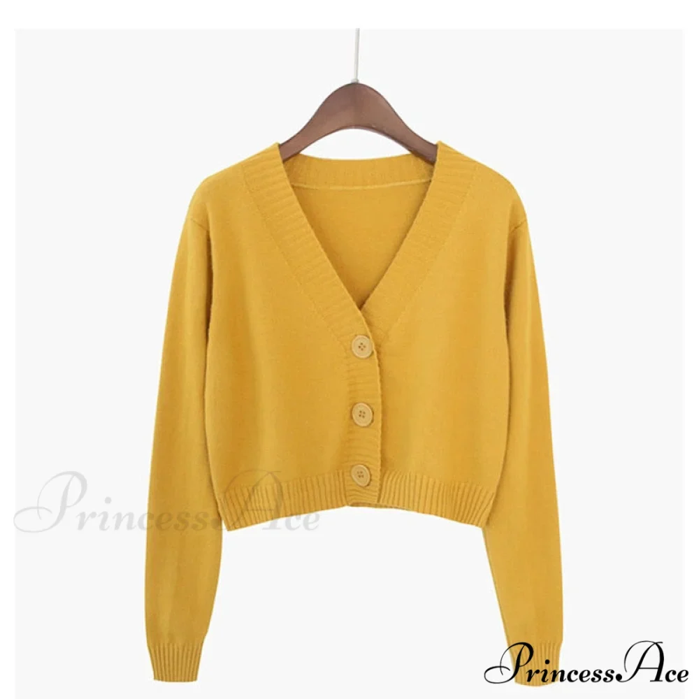 Knitted Crop Women Korean Short Cardigan - Image 3