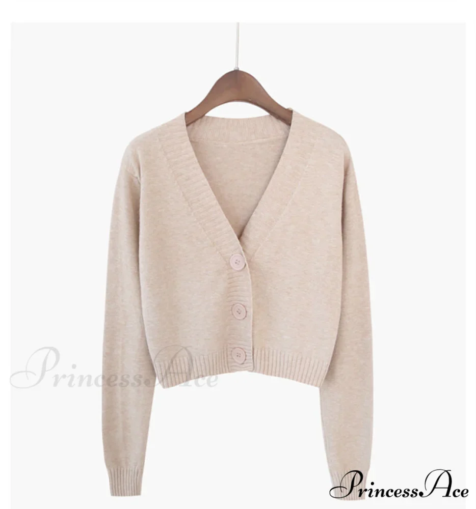 Knitted Crop Women Korean Short Cardigan - Image 7