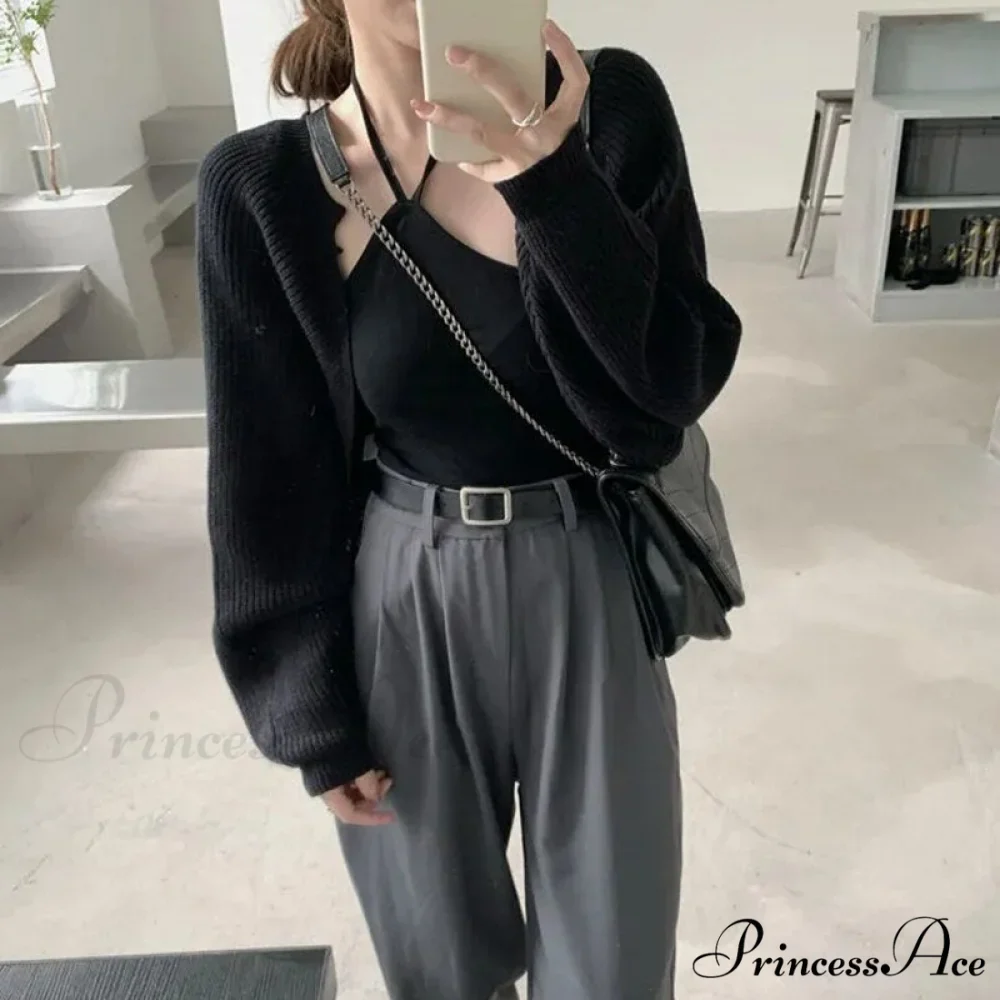Female Solid Casual Chic Short Knitted Cardigans - Image 11