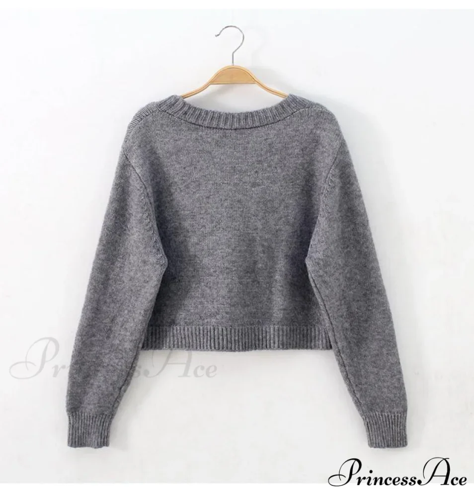 Solid Color Single-breasted Knit Cardigan - Image 6