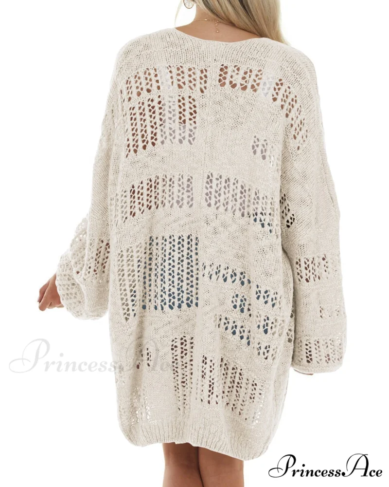 Boho Solid Color Oversized Summer Open Front Cardigans - Image 2