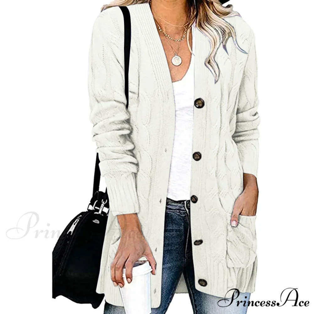 Autumn Solid Color Knitted Cardigan Cardigans - Image 10