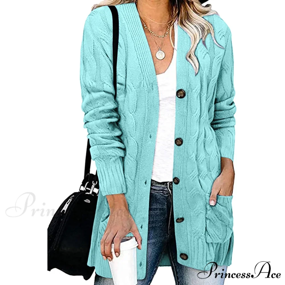 Autumn Solid Color Knitted Cardigan Cardigans - Image 4
