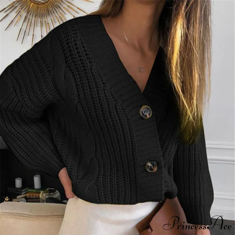 Winter Long Sleeve V Neck Jumper Cardigae - Image 2