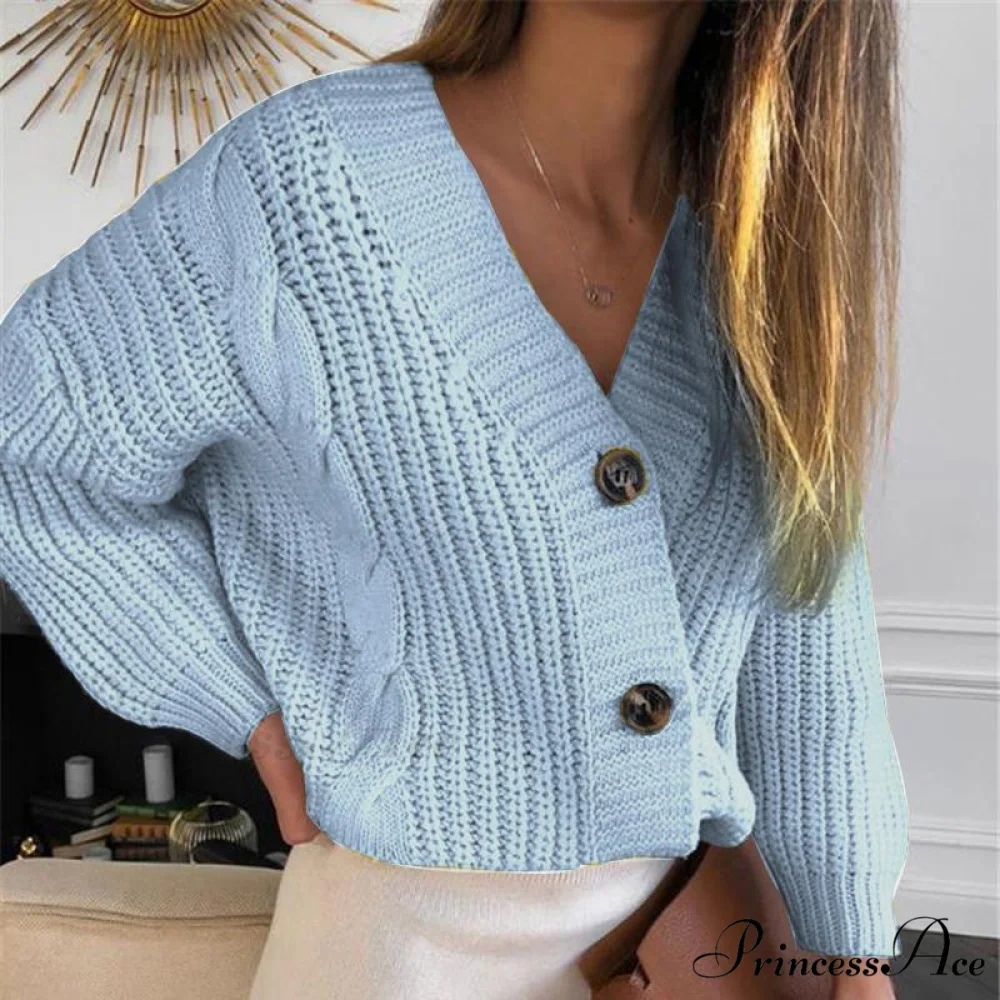 Winter Long Sleeve V Neck Jumper Cardigae - Image 3