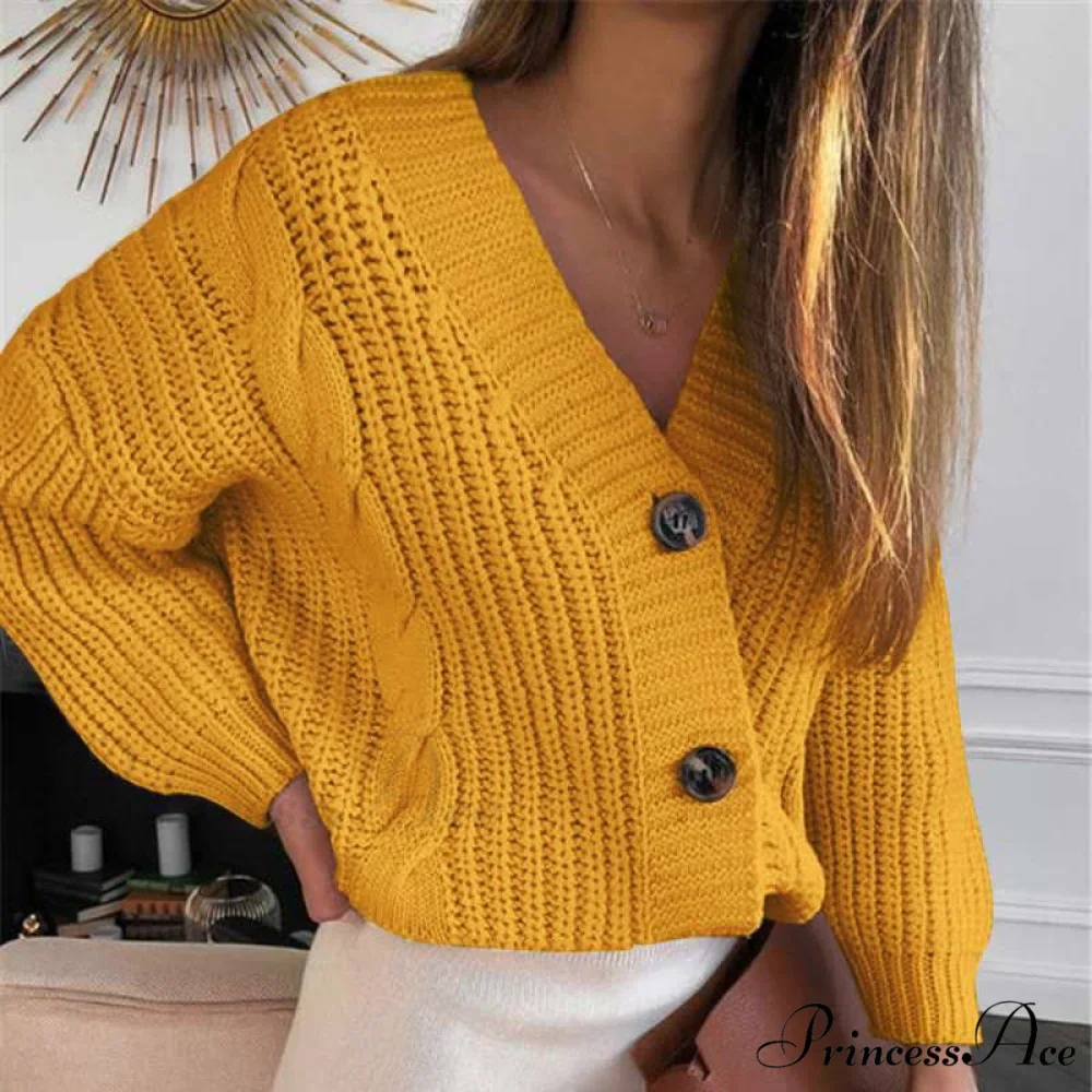 Winter Long Sleeve V Neck Jumper Cardigae - Image 4