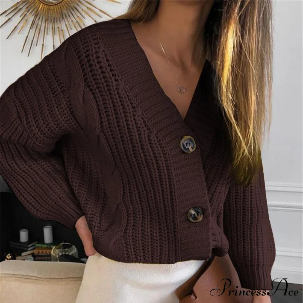 Winter Long Sleeve V Neck Jumper Cardigae - Image 5