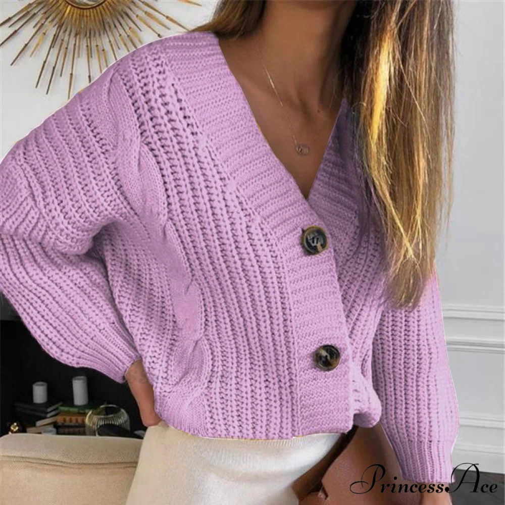 Winter Long Sleeve V Neck Jumper Cardigae - Image 6