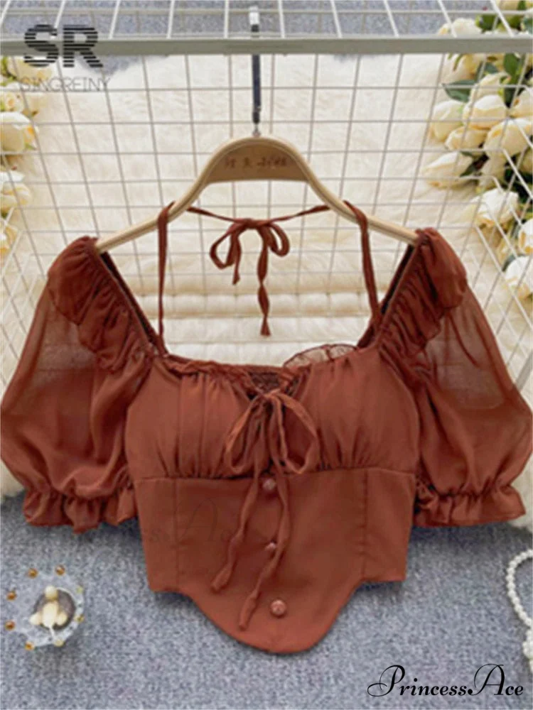 Chiffon Slim Harajuku Sexy Short Blouse - Image 10