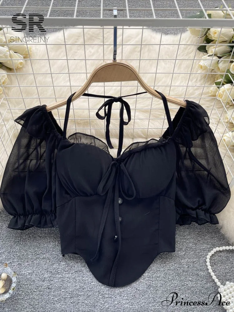 Chiffon Slim Harajuku Sexy Short Blouse - Image 12