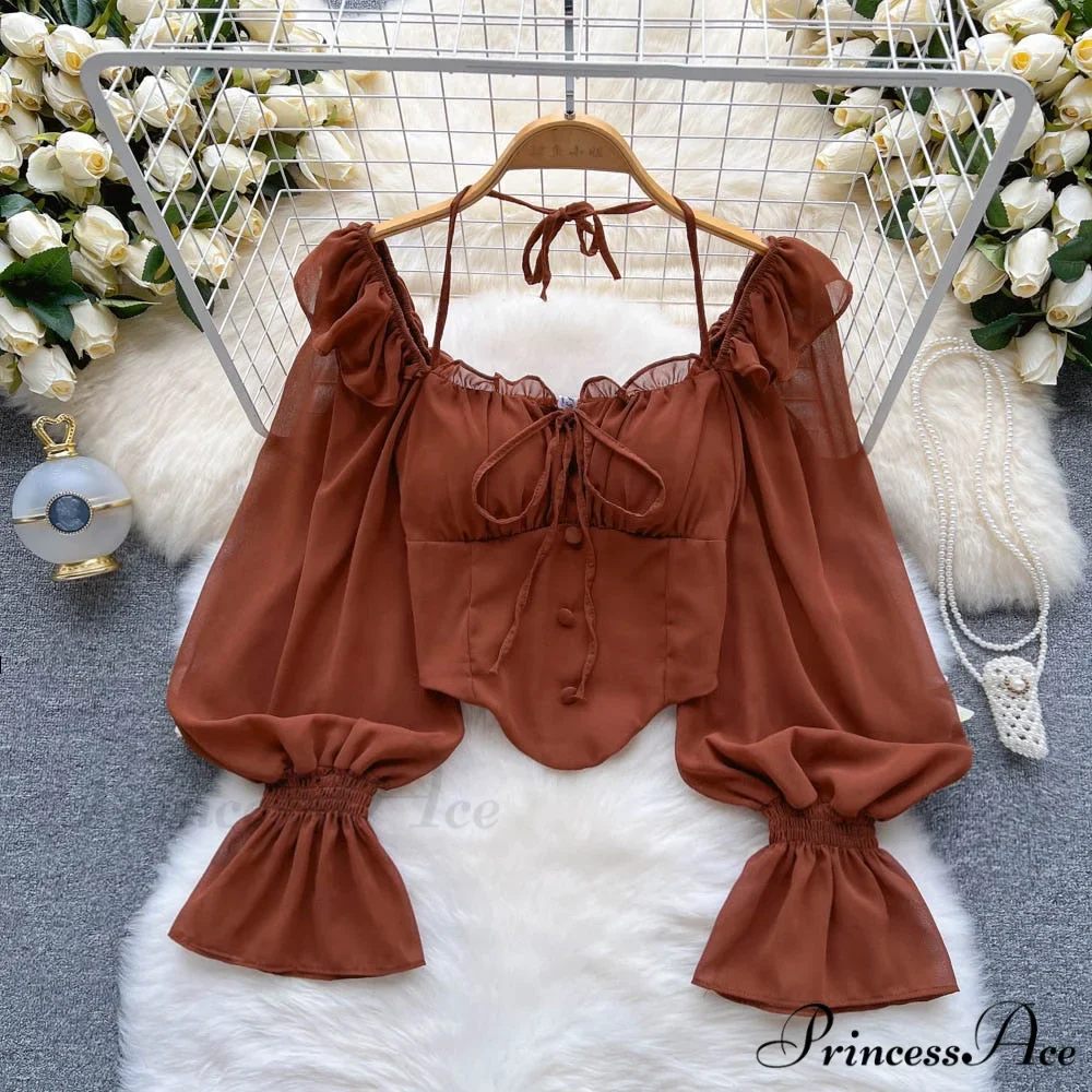 Chiffon Slim Harajuku Sexy Short Blouse - Image 7