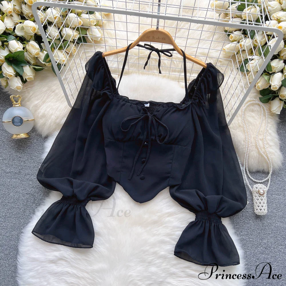 Chiffon Slim Harajuku Sexy Short Blouse - Image 8