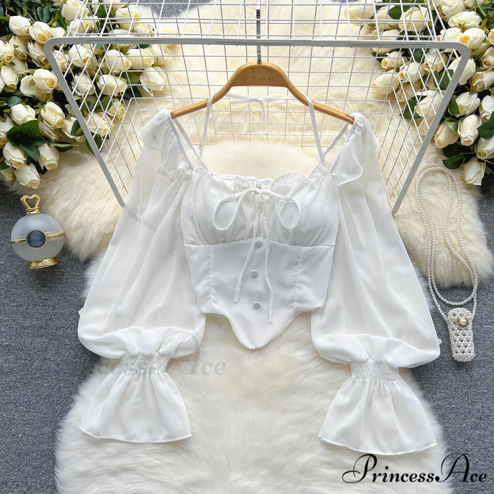 Chiffon Slim Harajuku Sexy Short Blouse - Image 9